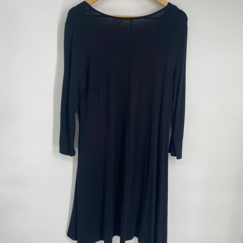 Garnet Hill Dress Women’s Medium Seamed Knit Trapeze‎ Black Staple Wardrobe
